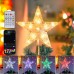 Christmas Tree Topper Star 7.5" Lighted Star Tree Top w/Remote Control,Color Changing Solid/Flash Treetop w/Remote,USB Powered Xmas Tree Topper,RGB Tree Top for Christmas Tree,DIY Color Changing