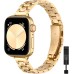 STIROLL Thin Replacement Band Compatible for Apple Watch 38mm 40mm 41mm 42mm 44mm 45mm 46mm 49mm, Stainless Steel Metal Wristband Women Men for iWatch Ultra SE Series 10/9/8/7/6/5/4/3/2/1, Gold